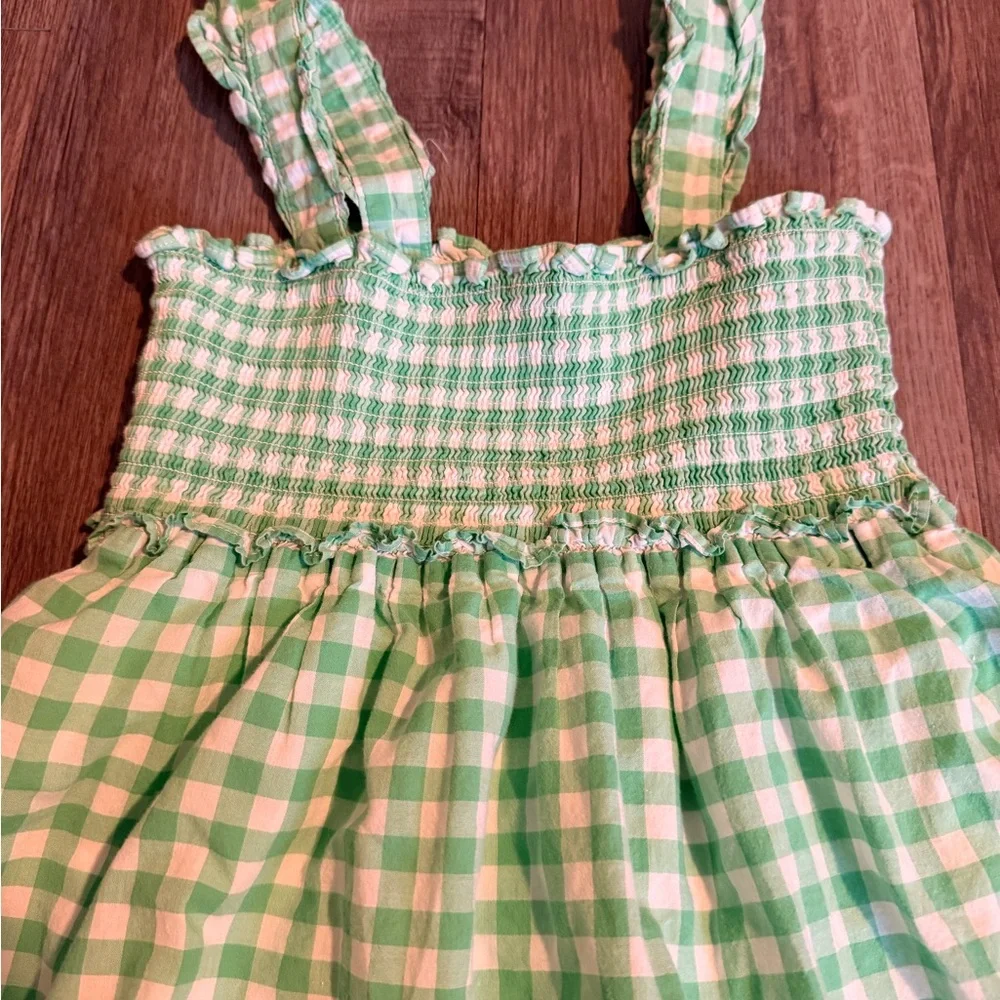 Janie and Jack Green Gingham Dress